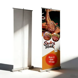 Aluminum Retractable Roll-Up Food Advertising Banner Stand