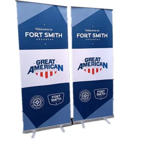 Aluminum Roll Up Banner Outdoor Display Retractable Stand Printing