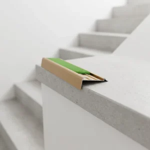 Aluminum Stair Anti Slip Strip With Fine Sand Silver Surface High Friction Anti Slip For Residential And Commercial Use