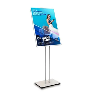 Aluminum Standing Advertising Light Box with Tempered Glass and Adjustable Lighting