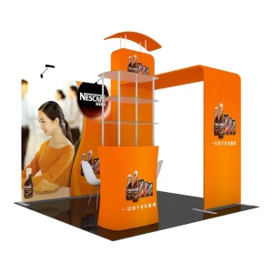 Aluminum Tension Fabric Modular Eco Friendly Foldable Trade Show Booth Stand Easy Installation Dye Sublimation Printing 3x3m