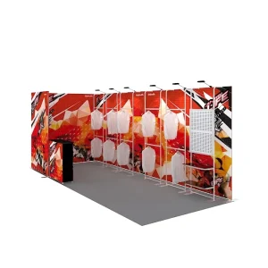 Aluminum Tool-Free Setup Hanging Clothing Display Booth, 3 x 9m