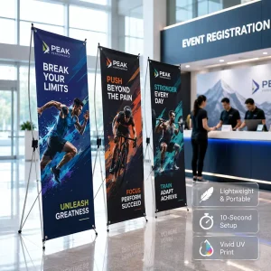 Aluminum Tripod Folding X Frame Banner Stand with Digital Printing, 60×160 cm and 80×180 cm