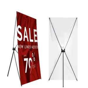 Aluminum X Banner Stand 60 x 160cm 80 x 180cm Indoor Easy Assembly Weatherproof Reusable