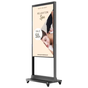 Android CMS Double-Sided 2500-Nit Floor-Standing Semi-Outdoor LCD Advertising Display