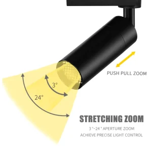 Anti-Glare 10W COB Track Light Dimmable Zoomable Aluminum Spotlight for Commercial Supermarket Mall