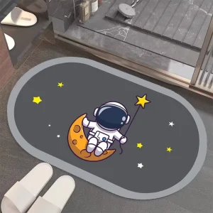 Anti-Slip Diatom Mud Floor Mats for Bathrooms Showers and Toilets Water-Absorbing Non-Slip Rubber