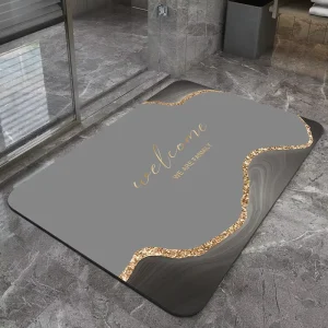 Anti-Slip Diatomaceous Earth Bath Mat Pet-Friendly Water-Absorbent Bathroom Floor Mat