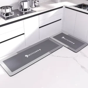 Anti Slip Kitchen Floor Mat Oil Proof Water Resistant Simple Household Long Diatom Mud Cloth Absorbent Foot Mat Dirt Free