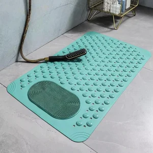 Anti-Slip Massage Bathroom Floor Mat with Suction Cups Waterproof Dirt-Resistant