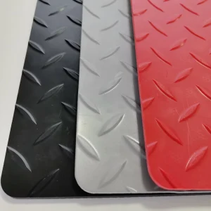 Anti-Slip PVC Diamond Plate Coin Grip Vinyl Flooring Roll for Garage or Mall