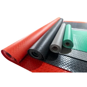 Anti-Slip PVC Diamond Plate Coin Grip Vinyl Flooring Roll for Garage or Mall