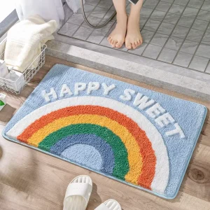 Anti Slip Soft Bathroom Rugs Mats Super Water Absorbent Quick Drying Microfiber Bathroom Floor Mat for Shower Room