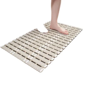 Anti-Slip Waterproof PVC Bathroom Mat Solid Machine-Made Suction Cup Shower Drainage Floor Mat