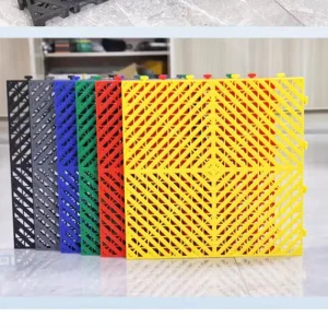 Anti-UV Heavy-Load Anti-Slip Drainage Interlocking Plastic Modular Flooring Tiles for Car Shops