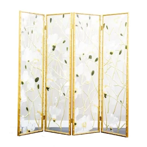 Antique Cloth Velvet Fabric Room Dividers Folding Four Panel Wood and Fabric Divider Partition Screen Curtain Ideas
