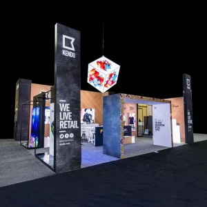 Apparel Exhibition Booth 20×20 Backlit Trade Show Booth Light Box 6×6 Clothing Fair Stand