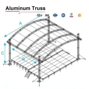 Arched Aluminum Roof Truss, Direct OEM/ODM Factory Aluminum Stage Truss Frame
