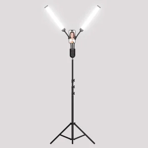 Audio Video LED Fill Light Studio Lamp 2-Arm Beauty Ring Light for Photography and Living Room Use