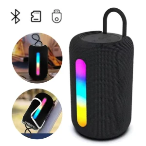 BS03 Portable Bluetooth Speaker Support TF Card & USB Stick Built in Mic RGB Light Wireless Stereo Audio Subwoofer with FM Radio