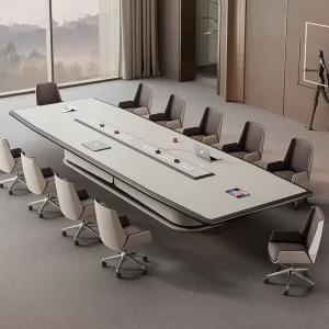 Baked-Paint Conference Table and Chair Set