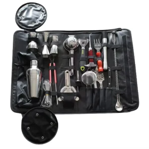Bartender Bag Travel Kit Bar Tools Cocktail Shakers Stainless Steel Customized Color Portable Classic Custom Logo Messenger Bag