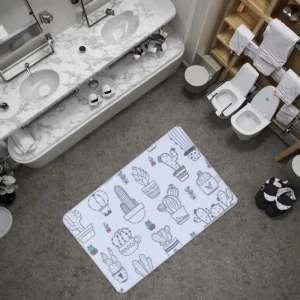 Bathroom Anti-Slip Quick-Dry Water-Absorbent Bath Rug Abstract Rubber Diatom Mud Floor Mat