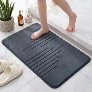 Bathroom Floor Mat Memory Foam Slow Recovery Soft Foot Pad Thick Anti Slip PVC Bottom Household Absorbent Mat