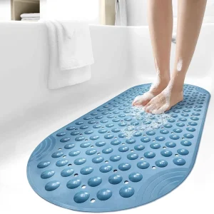 Bathroom Mat Anti Slip Shower Mat with Suction Cups and Drain Hole Bathtub Mats Machine Washable Shower Stall Pads