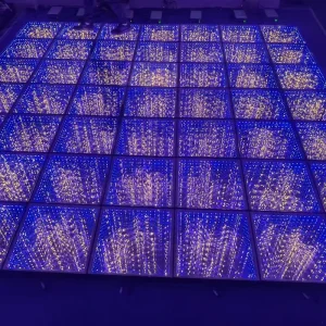 Battery-Powered Rechargeable Interactive 3D LED Mirror Dance Floor for Fashion Runways and Catwalks