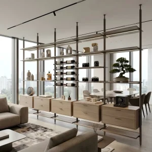 Bespoke Floor-Standing Floating Bookshelf Display Shelf