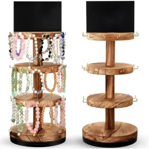 Best Selling Wooden Round Jewelry Tree Multi functional Wooden Earring Organizer & Pendant Rack for Retail & Gift Giving