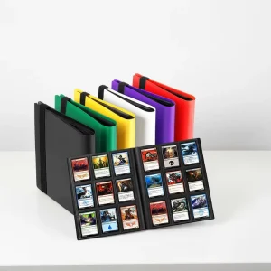 Black 9-Pocket Zipper Trading Card Binder Waterproof PP Card Album for Game and Business Cards