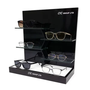 Black Acrylic Eyeglasses and Sunglasses Display Rack Holder