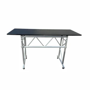 Black Aluminum Alloy Single-Row Folding DJ Booth Lightweight Quick-Installation Modular Design for KTVs, Bars and Entertainment