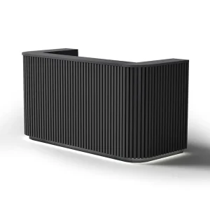 Black Artificial Stone Reception Desk with LED for Salon