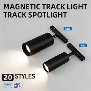 Black Dimmable Movable Linear COB LED Aluminum Track Light DC48V CRI 92