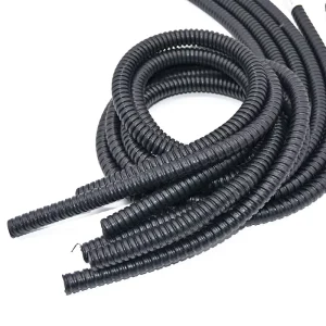 Black Flame-Retardant PVC-Covered Metal Cable Harness Flexible Conduit