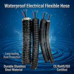 Black Gray White Flame Resistant Electric Cable Corrugated Hose Interlock Metal Flexible PVC-Coated Galvanized Conduit