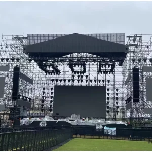 Black Layer Truss Galvanized Steel Scaffolding For Large Outdoor Stage Event