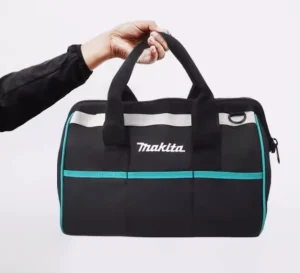Black Men’s Wear resistant Tool Handbag Portable Outdoor Zipper Tote Bag Tool Accessories Storage Pouch Large Capacity Tool Bag