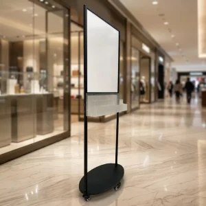 Black Metal Frame Outdoor Floor Sign Stand for Posters and Signs