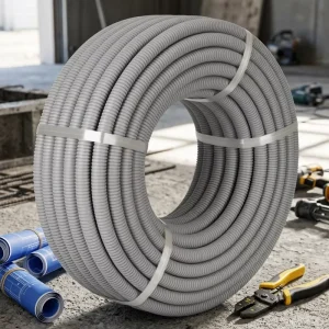 Black PP Combustion-Proof Electric Conduit Tube Thickened Corrugated Plastic with Threaded Hose and Opened Cable Sheath