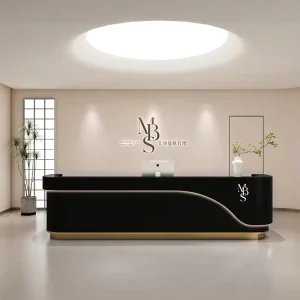 Black Reception Counter for Beauty Salon, Barber Shop, or Hotel Lobby