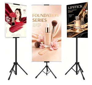 Black Silver Portable Adjustable Metal KT Board Display Support Stand for Promotion Events