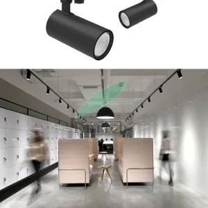 Black White Aluminum 15W 25W 35W COB LED Track Spotlights with Suspended Track Rail for Office