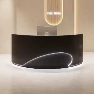 Black Wooden Reception Desk Counter for Beauty Hair and Nail Salons