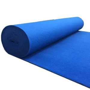 Blue Event Commercial Wedding Carpet Non-Slip Plain Runner Nonwoven Punched Carpet Washable Outdoor Exhibition Carpet