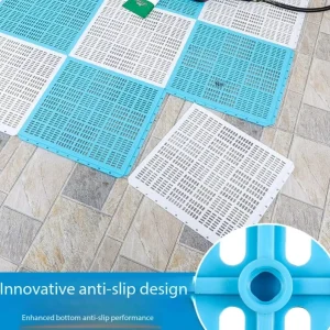 Blue Waterproof Quick-Drying Anti-Slip Shower Seat Cushion and Bathroom Floor Mat