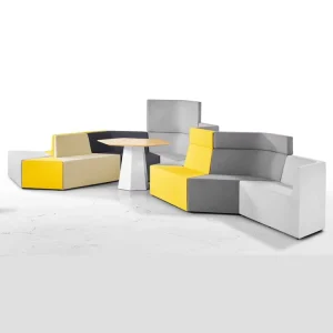 Breakout Low Back Faux Leather Upholstery Sofa Sectionals Leisure Modular Sofas